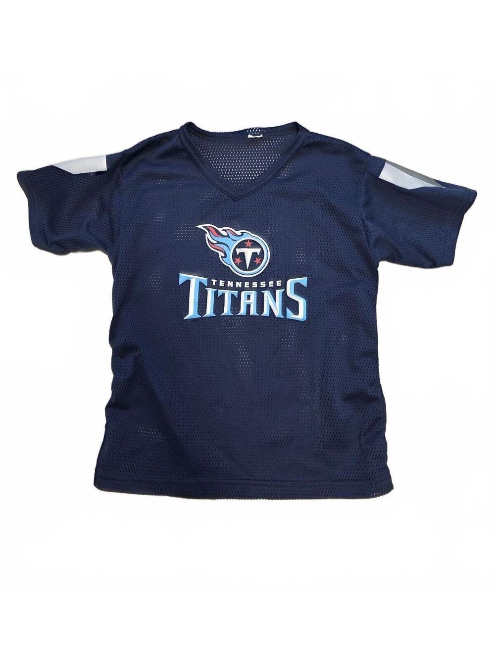 Womens Youth Tennessee Titans jersey mesh shirt Y XL Navy Blue Game Day Size XS